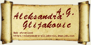 Aleksandra Glijaković vizit kartica